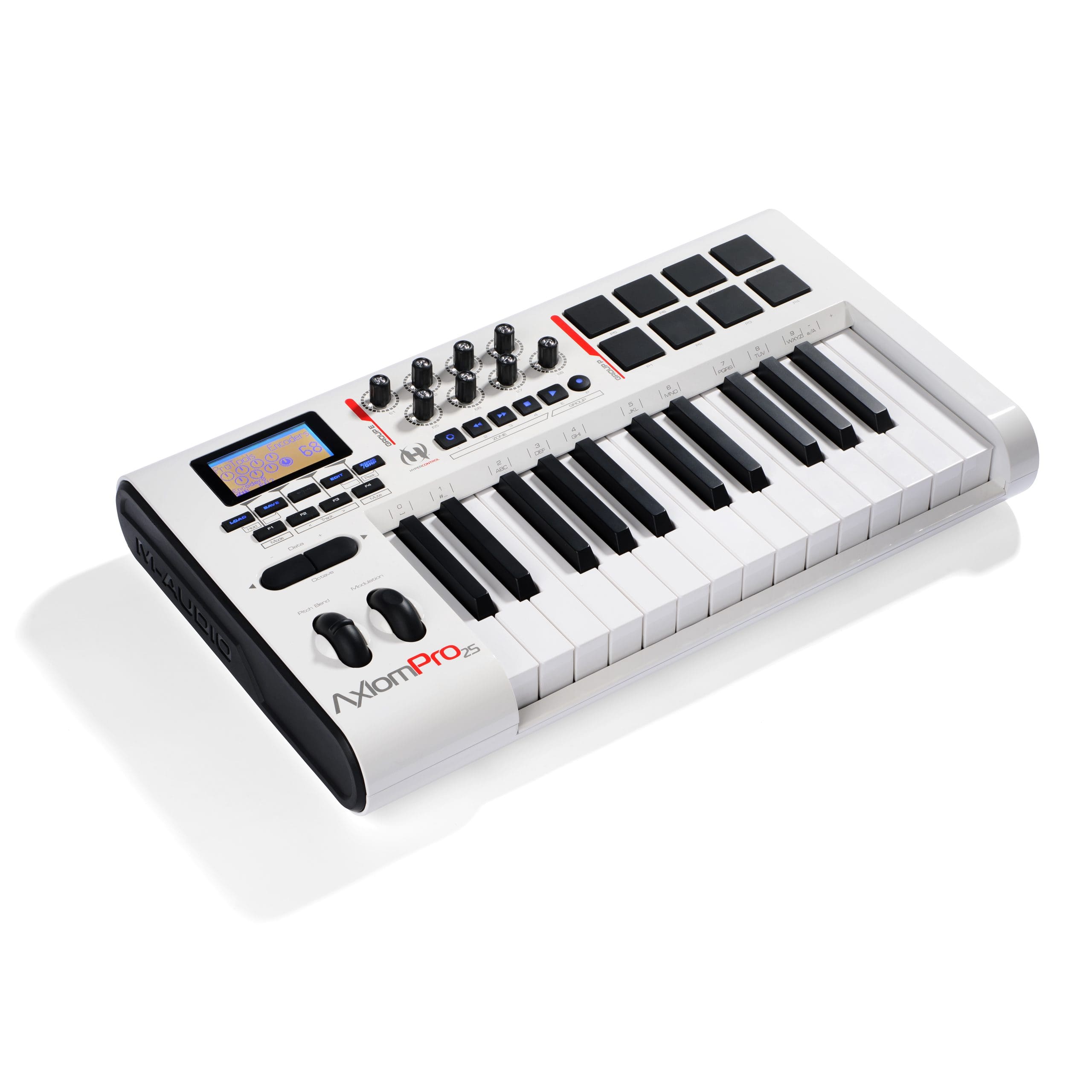 A product photo of a digital keyboard on a white background featured on our product photography pricing page.