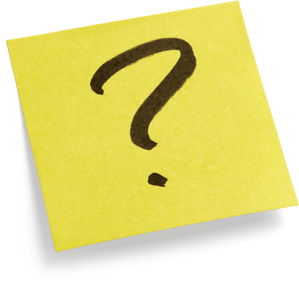 Sticky note with question mark