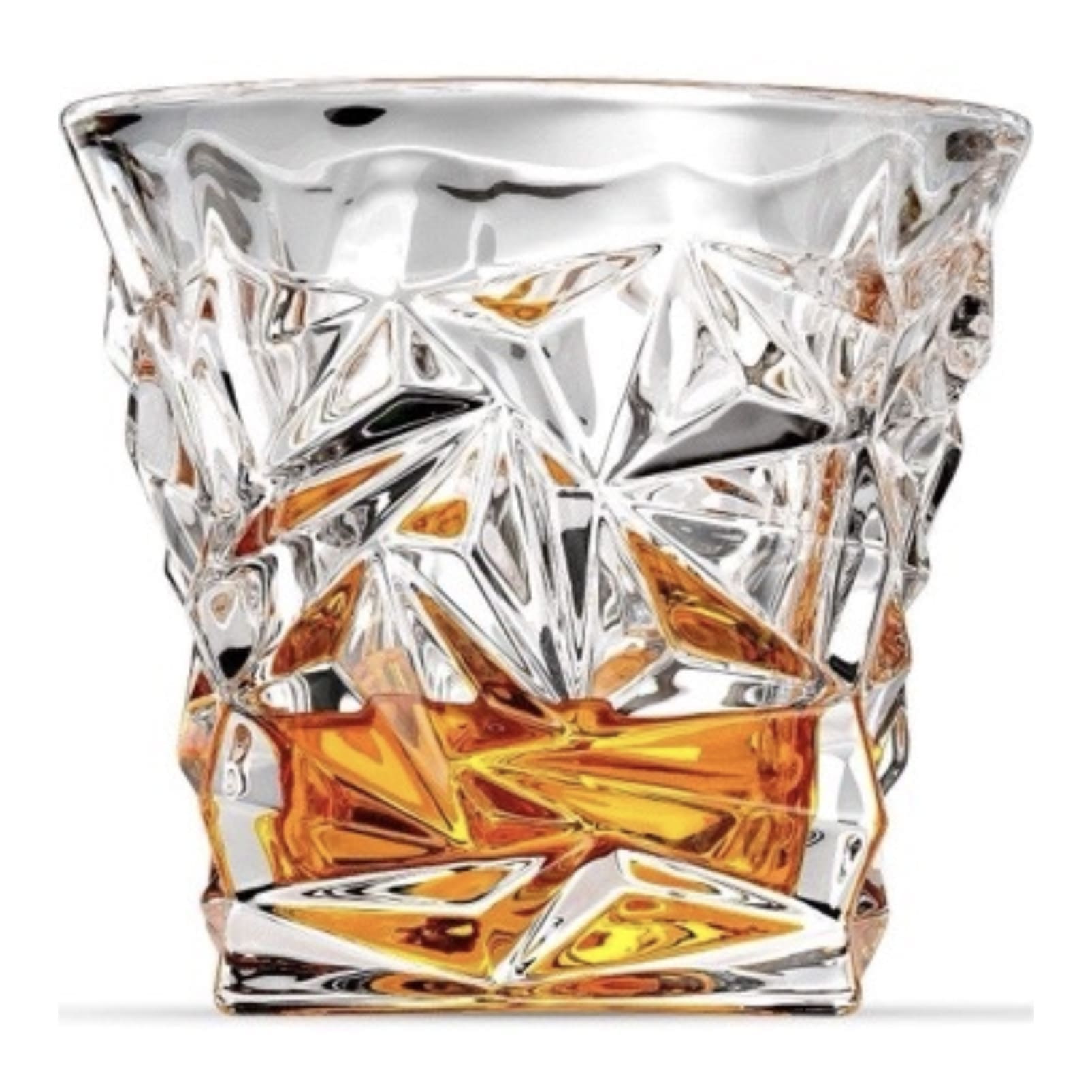 A drinking glass filled with a liquid, depicting multiple layers of transparency